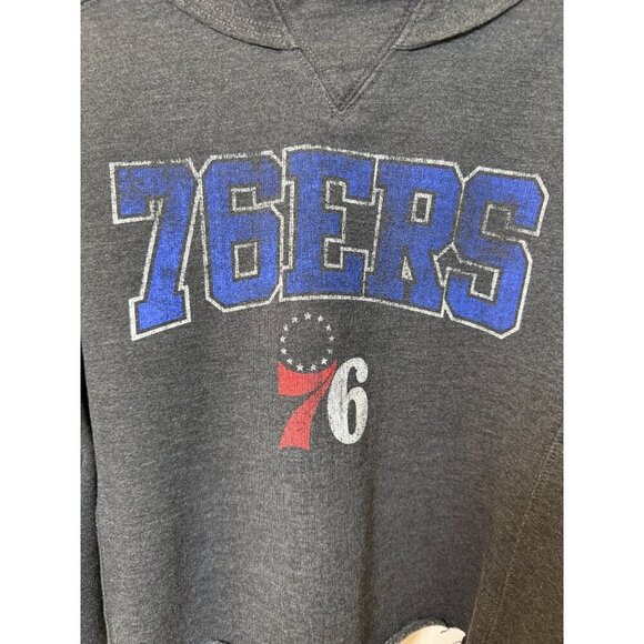 NBA Licensed Philadelphia 76ers Oversized Pullover Gray Women's Sweatshirt 2XL - Picture 2 of 9